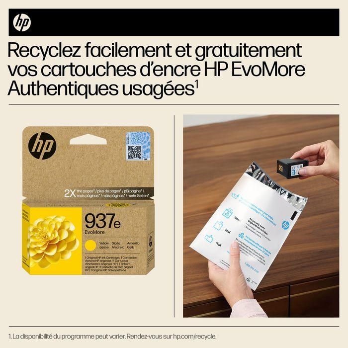 HP Cartucho Tinta Original 937e Amarillo Alto Rendimiento (XL) EvoMore 8