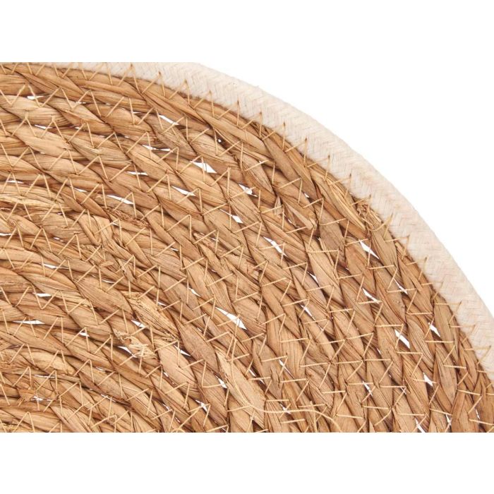 Salvamantel Esparto Borde Tela Blanco 35Cm Kinvara (24 Unidades) 3 Salvamantel Esparto Borde Tela Blanco 35Cm Kinvara (24 Unidades) 3
