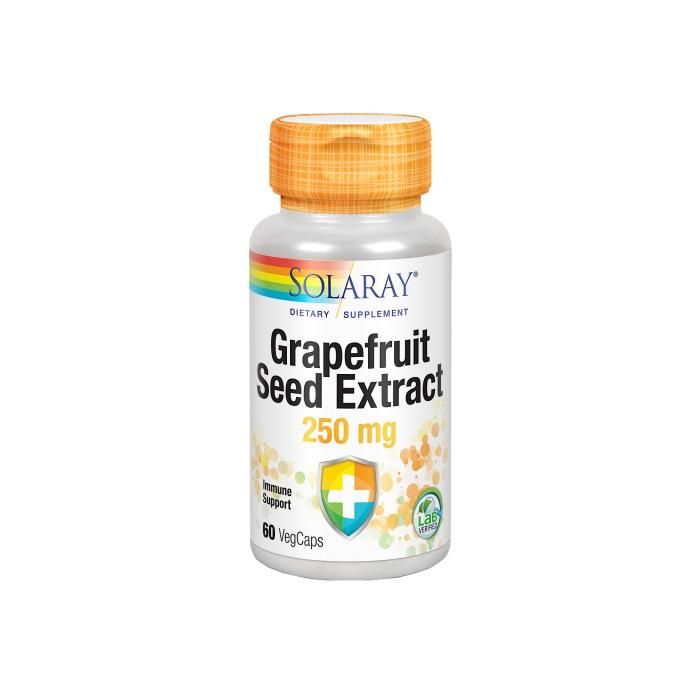 SOLARAY Semilla de Pomelo Grapefruit Seed 60 Cápsulas. Apoyo al sistema inmune con Vitamina C y Zinc
