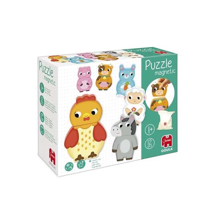Puzzle magnético granja de madera goula 12 piezas, intercambiables 2 Puzzle magnético granja de madera goula 12 piezas, intercambiables 2