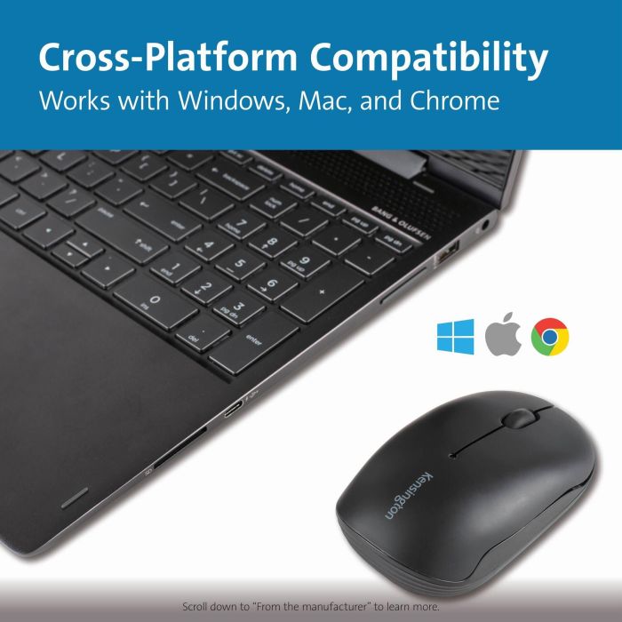 Kensington Ratón Compacto Bluetooth Pro Fit, Ambidextro, Inalámbrico, 3 Botones, Negro 1