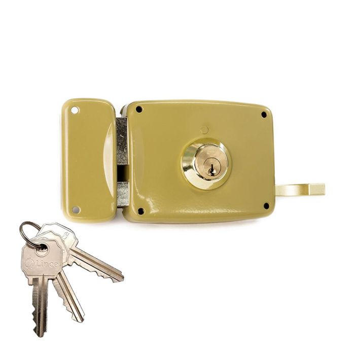 Lince Cerradura sobreponer con cilindro 5125a, entrada 100mm, mano izquierda 95125ahe10i, tubo de defensa giratorio, 3 llaves serreta Lince Cerradura sobreponer con cilindro 5125a, entrada 100mm, mano izquierda 95125ahe10i, tubo de defensa giratorio, 3 llaves serreta