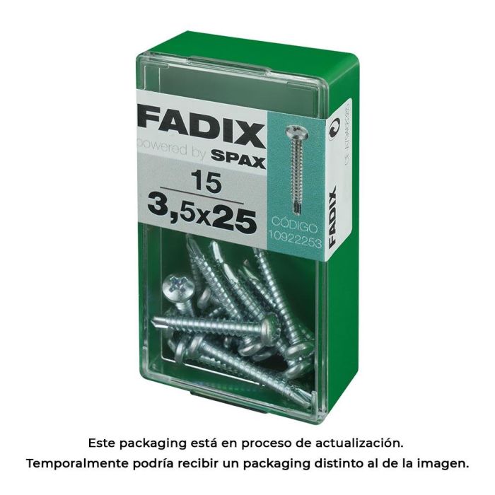 Caja s 15 unid. tornillo rosca chapa cr autot. 3,5x25mm fadix