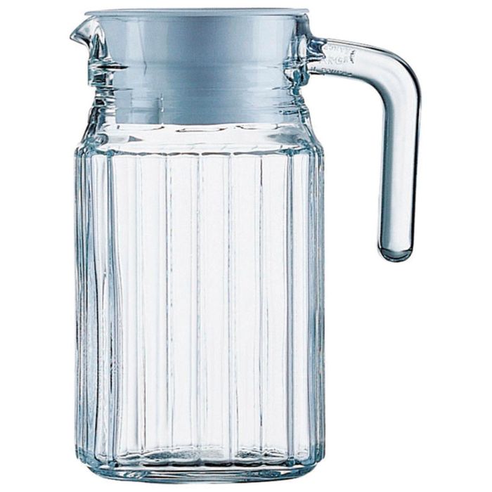 Luminarc Jarra Vidrio con Tapa Quadro 0,50 L, Apta Lavavajillas, Fabricada en Francia
