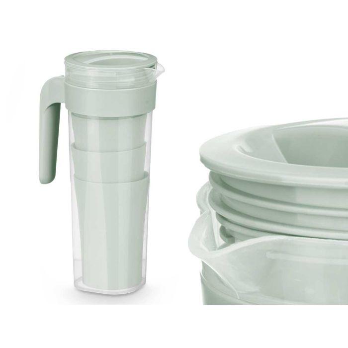 Set Jarra 4 Vasos Verde 1,4L Leknes 14X25CM (24 Unidades) 1 Set Jarra 4 Vasos Verde 1,4L Leknes 14X25CM (24 Unidades) 1