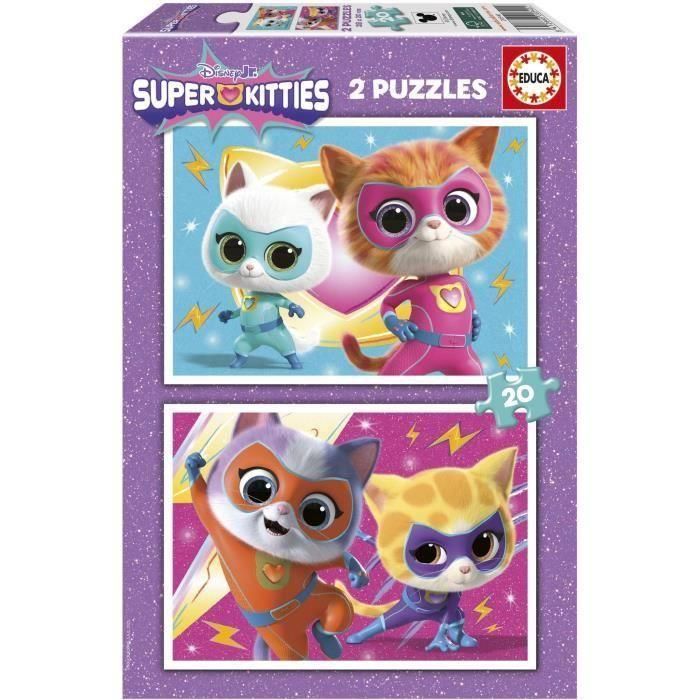 Educa Puzzle Superkitties 2x20 piezas para niños +3 años, material cartón