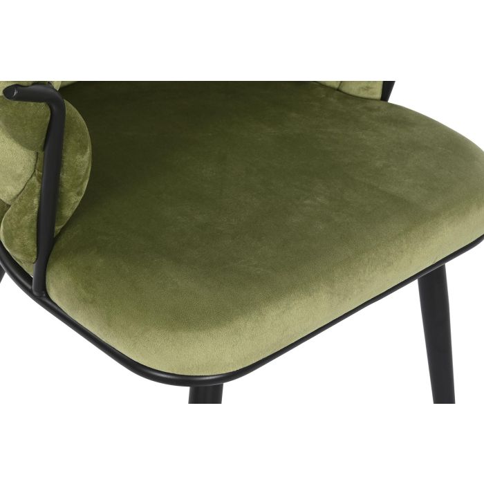 DKD Home Decor Silla Terciopelo Verde Negro Metal 66 x 84 x 60 cm 1