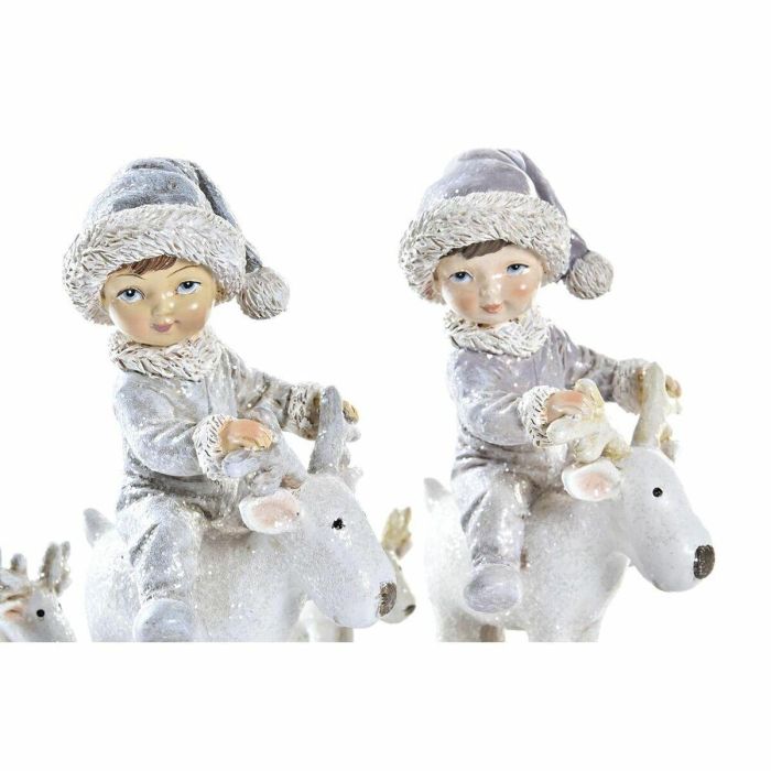 Figura Navidad Moderna DKD Home Decor Azul Gris 7.5 x 13.5 x 17 cm (2 Unidades) 1 Figura Navidad Moderna DKD Home Decor Azul Gris 7.5 x 13.5 x 17 cm (2 Unidades) 1
