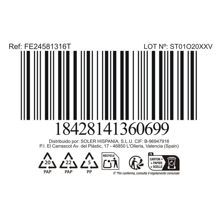 Inde Tarro de Cocina Cuadrado con Tapa de Bambú Colección Faro 13.2 cm Ancho x 13.4 cm Largo x 15.9 cm Alto (24 Unidades)