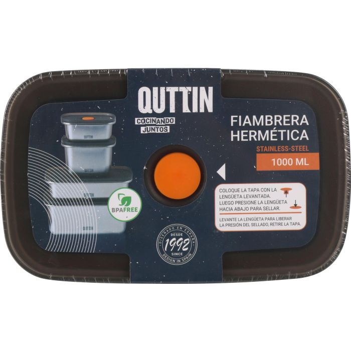 Fiambrera hermética rectangular 1000 ml Quttin (12 Unidades) 7 Fiambrera hermética rectangular 1000 ml Quttin (12 Unidades) 7