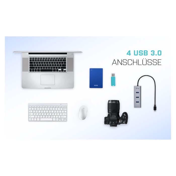 Hub USB i-Tec C31HUBMETAL403 USB x 4 Gris 11