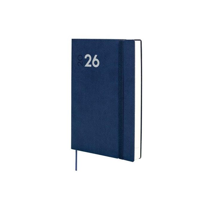 Agenda Anual (2026) Catalan Finocam Dynamic Mara Cosida Tapa Flexible Con Goma Y10 140X204 D/P Blau
