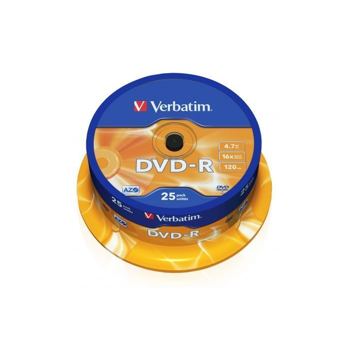 Dvd-R Verbatim Capacidad 4.7 grb Velocidad 16X 120 Min Tarrina De 25 Unidades 1 Dvd-R Verbatim Capacidad 4.7 grb Velocidad 16X 120 Min Tarrina De 25 Unidades 1