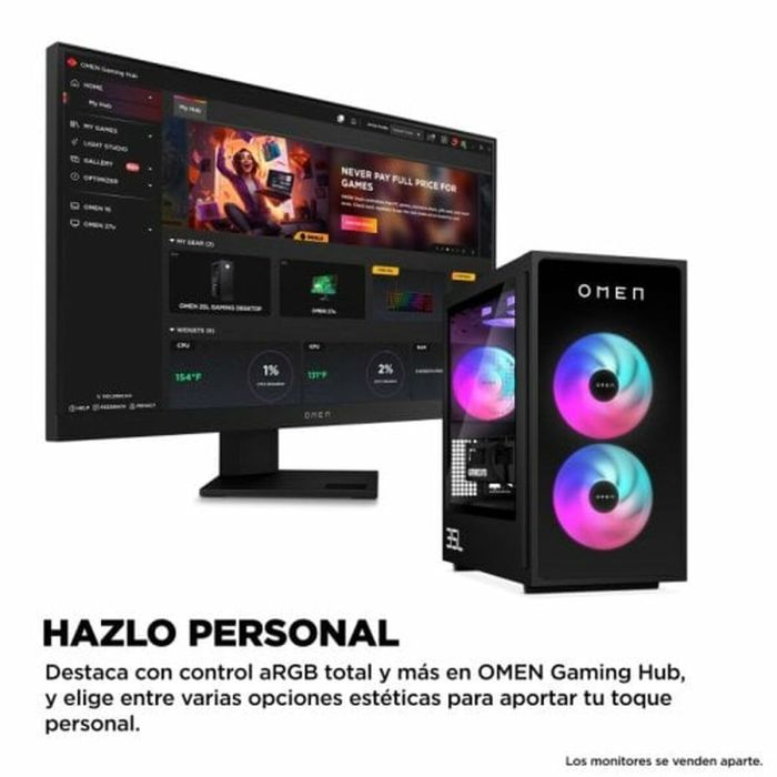 PC de Sobremesa HP OMEN 35L GT16-0000ns Intel Core i5-14400F 16 GB RAM 1 TB SSD Nvidia Geforce RTX 4060 4