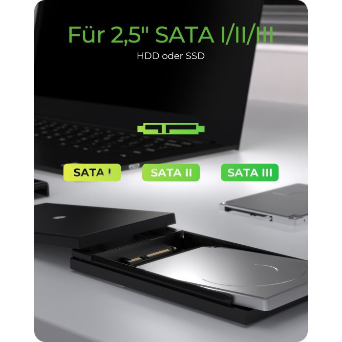 Festplattengehäuse 2.5" SATA Gehäuse USB3.2 ICY BOX Black 4