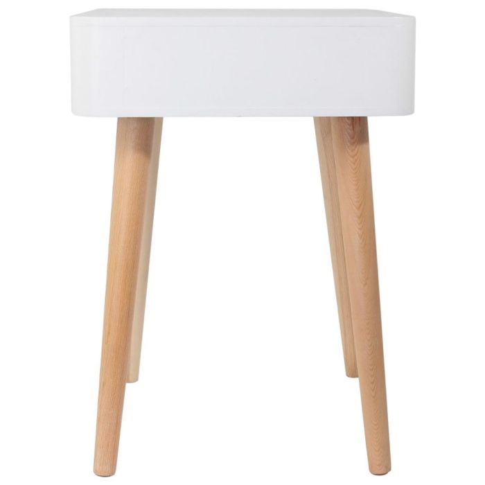 Home Deco Factory Mesita De Noche Blanca Estilo Escandinavo 35x35 cm h.48 cm 4 Home Deco Factory Mesita De Noche Blanca Estilo Escandinavo 35x35 cm h.48 cm 4