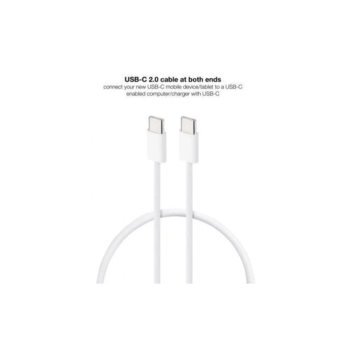 NANO CABLE 10.01.6001-CO Cable USB-C 2.0 Macho a USB-C 2.0 Macho 3A 60W Blanco 1 Metro 2