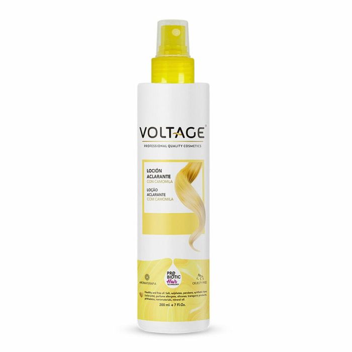 Voltage Cosmetics Loción Aclarante Cabello con Camomila PREBIOTIC HAIR TECHNOLOGY 200ml – Aclara hasta 2 Tonos, Sin Parabenos, Sulfatos, Vegano