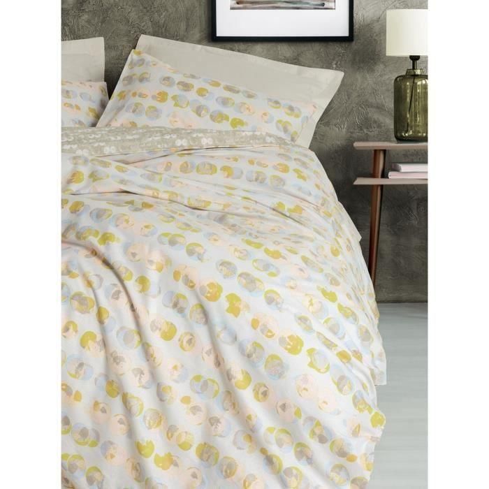 Juego de cama - 1 funda nórdica 220x240 cm + 2 fundas de almohada 60x60 cm - 100% algodón - Beige 2 Juego de cama - 1 funda nórdica 220x240 cm + 2 fundas de almohada 60x60 cm - 100% algodón - Beige 2