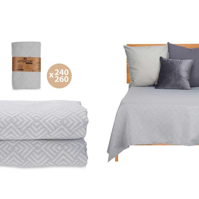 Colcha Cama Geometrico Gris 240X260Cm Giftdecor (4 Unidades) Colcha Cama Geometrico Gris 240X260Cm Giftdecor (4 Unidades)