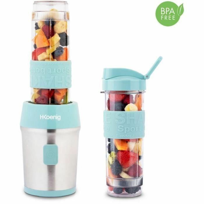 Hkoenig HKO3701335300212 SMOO16 Mini batidora 300 W 570 mL Azul Pastel con 2 botellas 2 Hkoenig HKO3701335300212 SMOO16 Mini batidora 300 W 570 mL Azul Pastel con 2 botellas 2