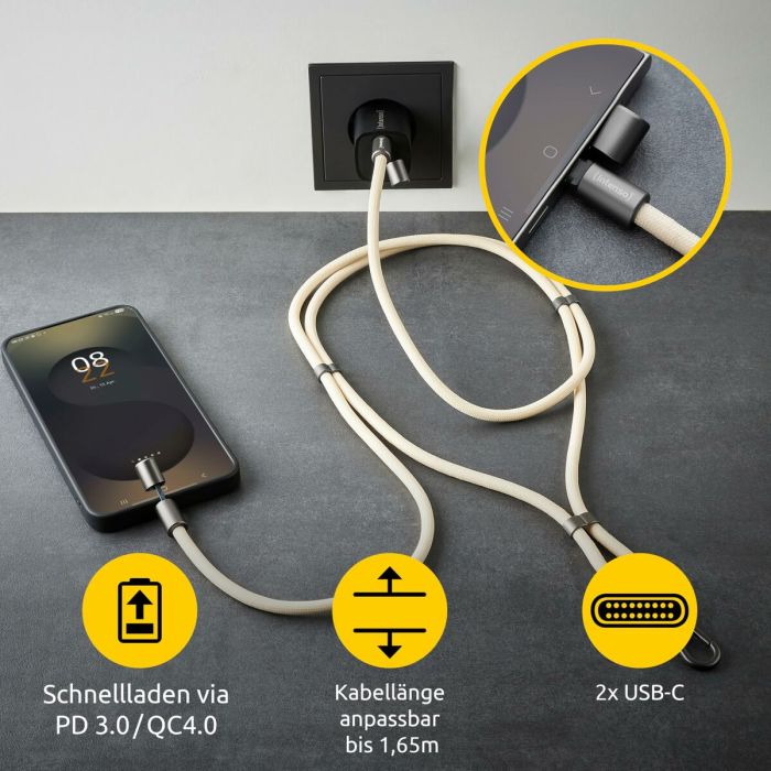 Cable USB-C a USB-C INTENSO 7991001 Beige 4 Cable USB-C a USB-C INTENSO 7991001 Beige 4