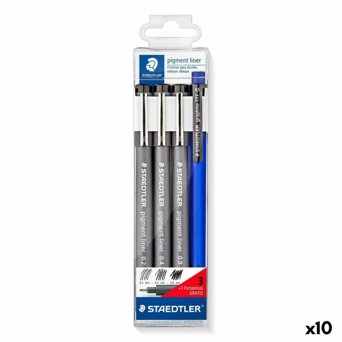 Set de Rotuladores Staedtler Negro (10 Unidades) 0 Set de Rotuladores Staedtler Negro (10 Unidades) 0