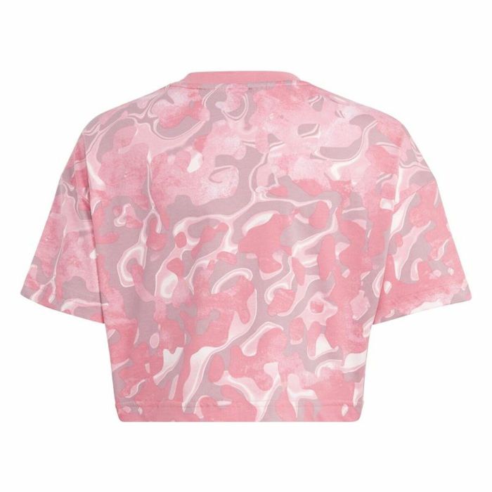 Camiseta de Manga Corta Infantil Adidas Jg Fi Aop Rosa 4