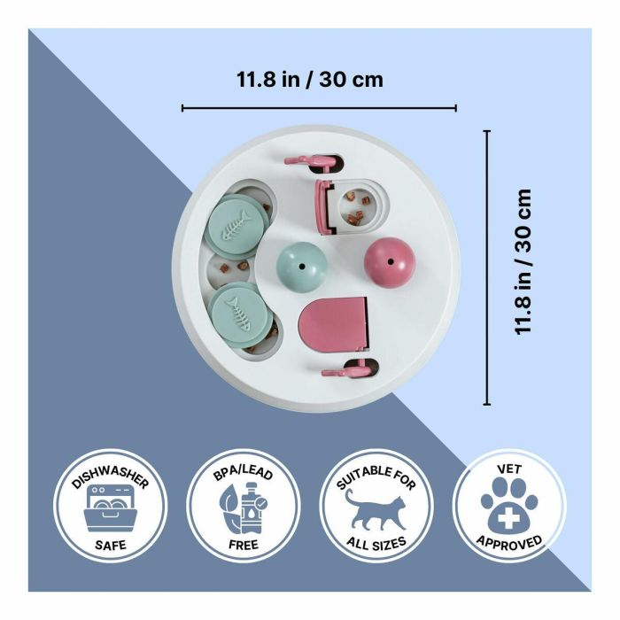 Trixie Activity Flip Board para Gatos - Juego de Inteligencia y Dispensador de Premios, Ø 23 cm, Gris claro y Rosa 5 Trixie Activity Flip Board para Gatos - Juego de Inteligencia y Dispensador de Premios, Ø 23 cm, Gris claro y Rosa 5