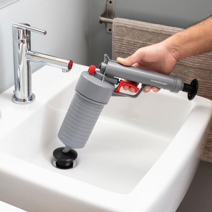 Pistola Desatascadora de Aire Comprimido Universal con Adaptadores KlinGun InnovaGoods 6 Pistola Desatascadora de Aire Comprimido Universal con Adaptadores KlinGun InnovaGoods 6