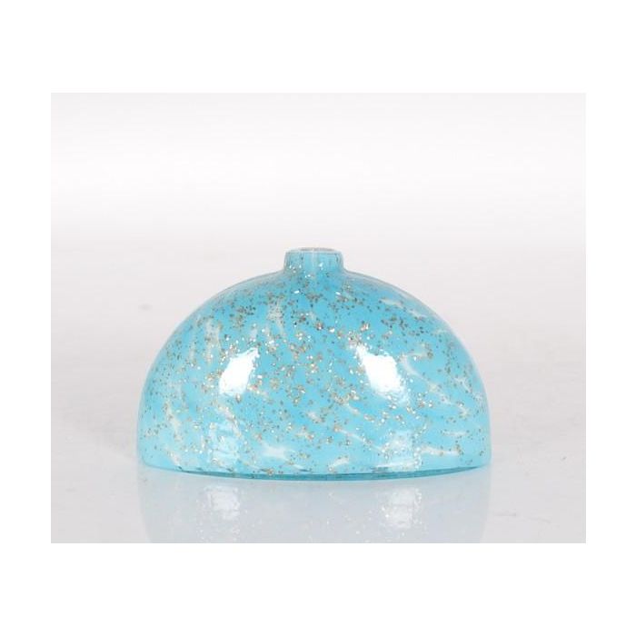 DKD Home Decor Jarrón Mediterráneo de Cristal Azul para Decoración Interior y Centros de Mesa - Dimensiones 12x20x9.5 cm