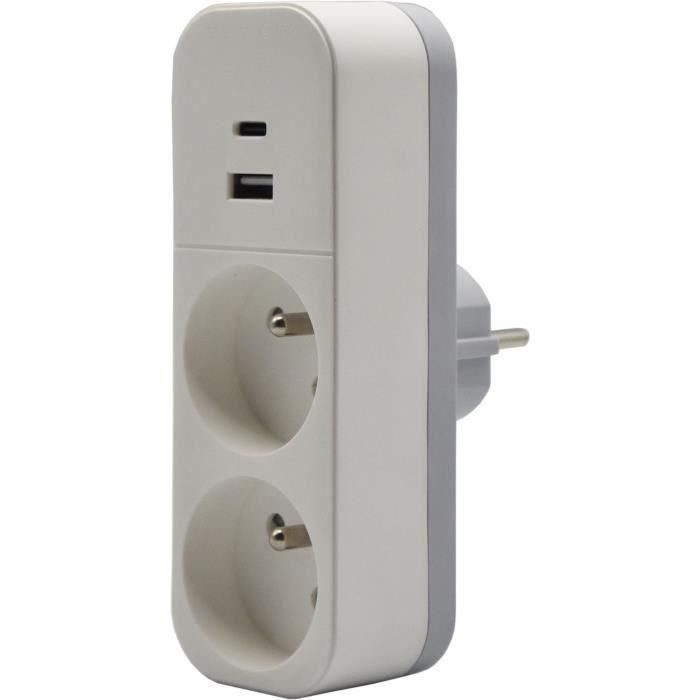 Quarx QUA4004282472414 Biplite 2P 16A con USB-A y USB-C, compatible con NF 1 Quarx QUA4004282472414 Biplite 2P 16A con USB-A y USB-C, compatible con NF 1