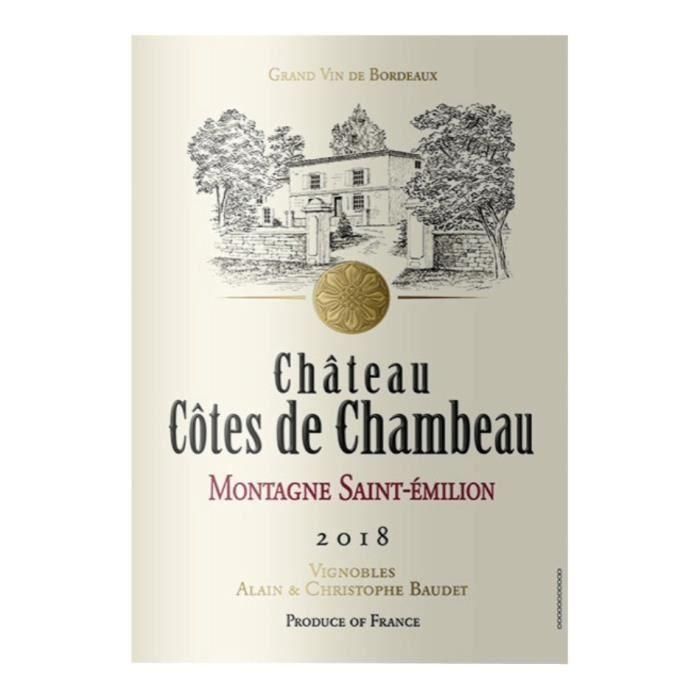 Château Côtes De Chambeau 2017 Montagne Saint-Emilion - Vino tinto Burdeos 1 Château Côtes De Chambeau 2017 Montagne Saint-Emilion - Vino tinto Burdeos 1