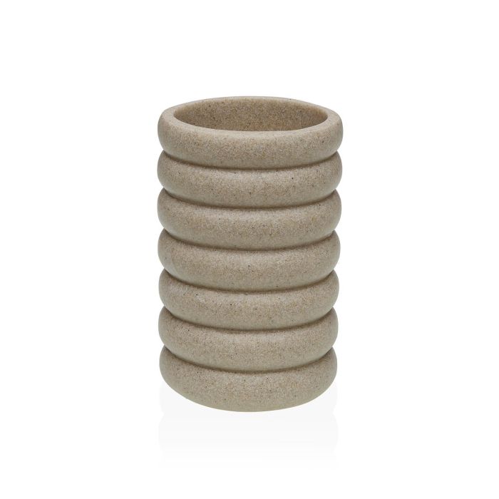 Vaso Para Cepillos Beige Versa 7X12CM (2 Unidades) Vaso Para Cepillos Beige Versa 7X12CM (2 Unidades)