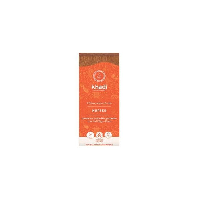 KHADI Tinte Herbal Color Cobre 100g – Tono Cobrizo Dorado, 100% Vegetal, Apto para Veganos, Sin PPD ni Perfumes Sintéticos