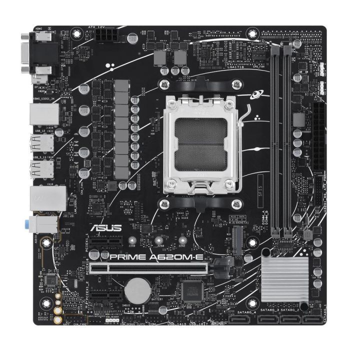 Asus Prime A620M - E - Csm Socket AM5, Compatible con AMD Ryzen 9000, 8000, 7000 Series, Chipset AMD A620