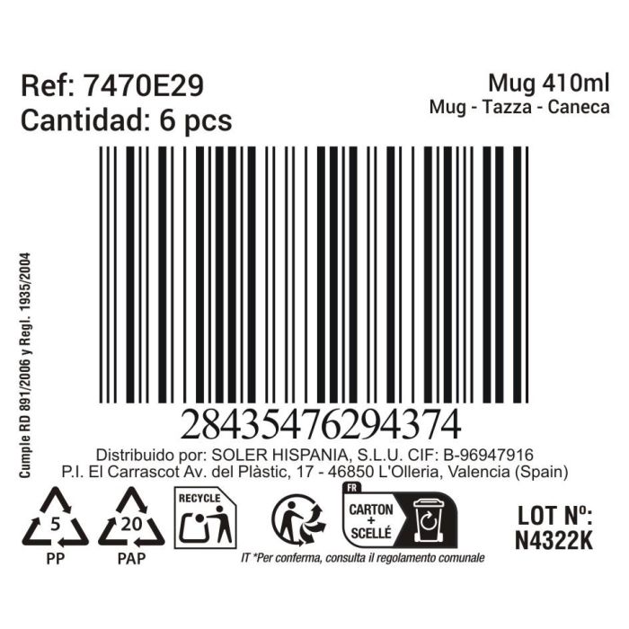 Mug 410 ml Black Clay Inde (24 Unidades) 2