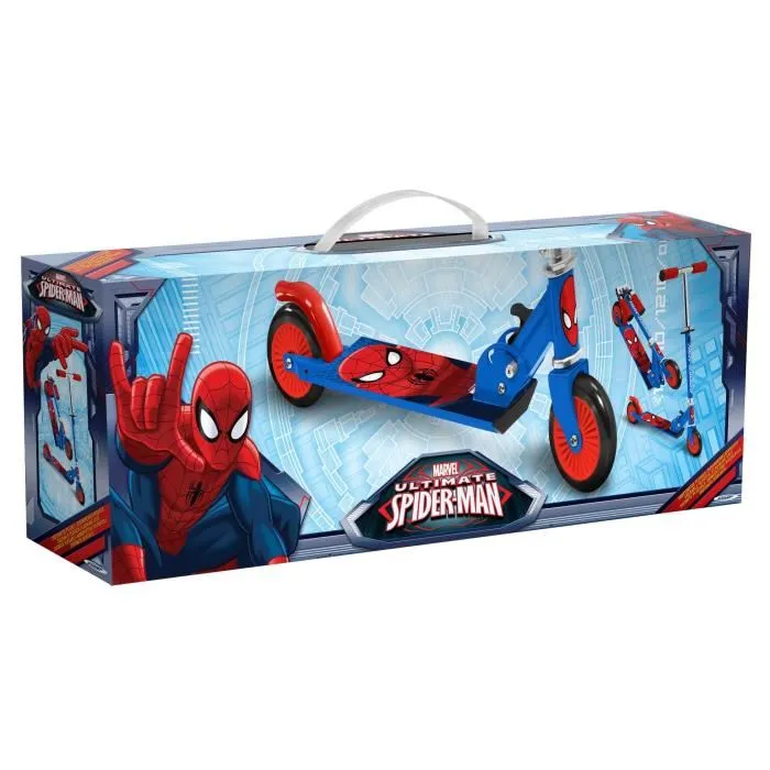 Spiderman Patinete Plegable Disney Mecanismo Seguro Rodamiento ABEC 5 Freno Pie Altura Ajustable Placa Aluminio Niños 4 Años 3