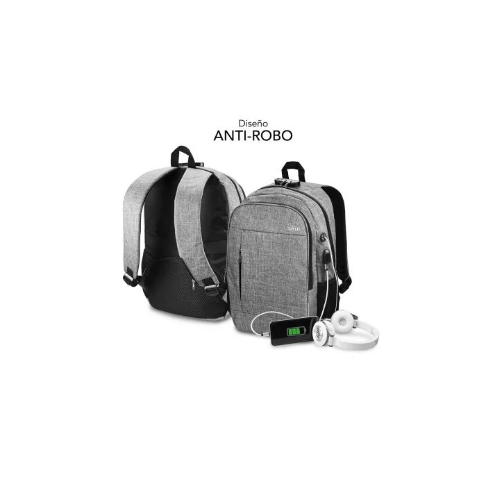 SUBBLIM Mochila Portatil Urban Lock Backpack 16" Grey 4
