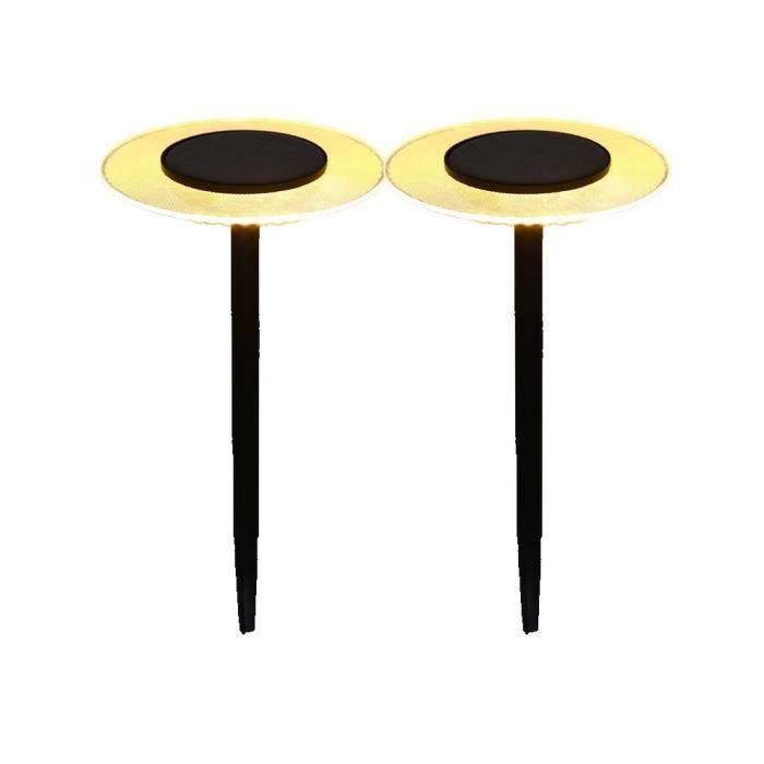 Juego de 2 balizas solares para pegar - LUMISKY - UFO - H35 cm - LED blanco cálido Juego de 2 balizas solares para pegar - LUMISKY - UFO - H35 cm - LED blanco cálido