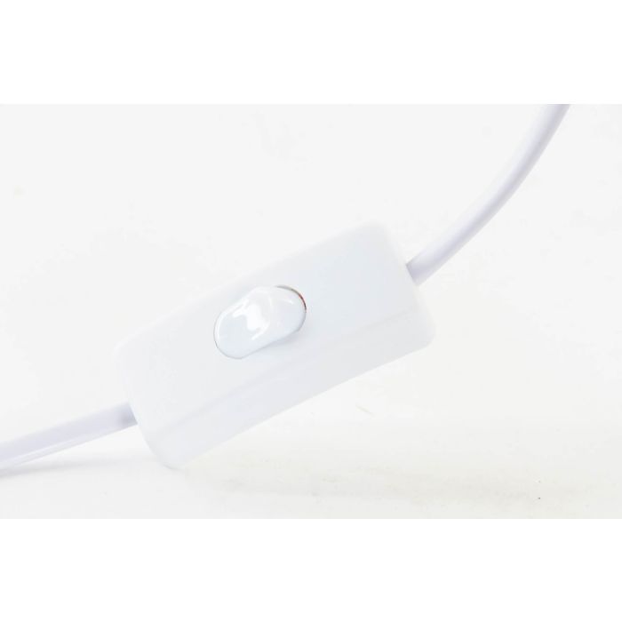 DKD Home Decor Lámpara Sobremesa Romántico Blanco Rosa Palo 30x30x49 cm (2 Unidades) Resina Poliéster 6