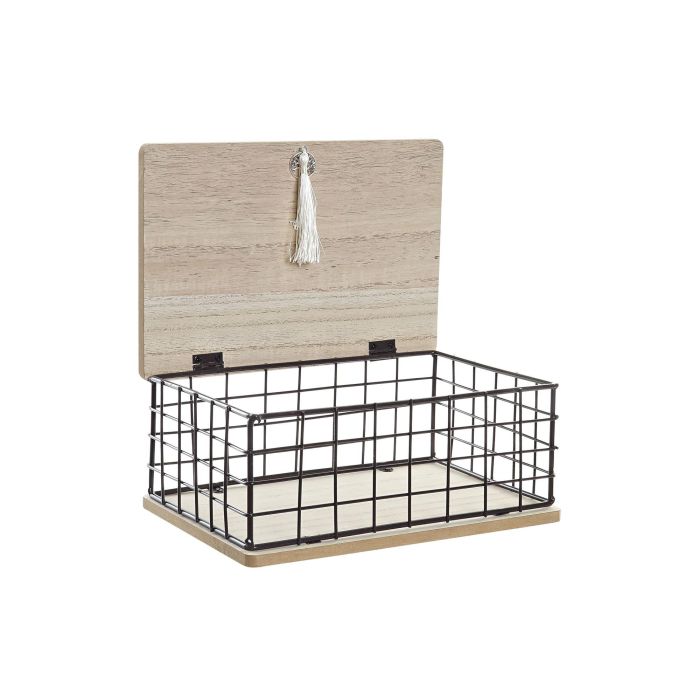 DKD Home Decor Caja Organizadora Decorativa Scandi de MDF y Metal, Colores Natural y Negro, Pack de 4 Unidades (Ancho 25cm, Largo 17cm, Alto 11cm) 3 DKD Home Decor Caja Organizadora Decorativa Scandi de MDF y Metal, Colores Natural y Negro, Pack de 4 Unidades (Ancho 25cm, Largo 17cm, Alto 11cm) 3
