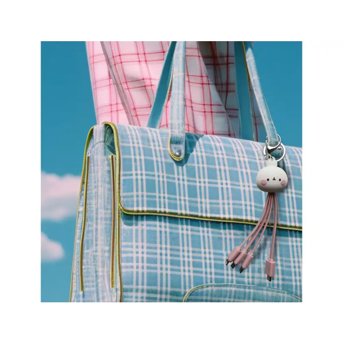 Wondee Cable Multiconector 3 en 1 Molang 3D Carga y Sincroniza Smartphones y Tablets USB-C Lightning Micro USB 2