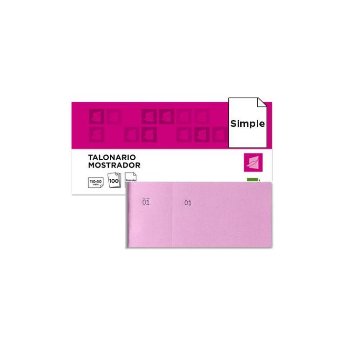 Talonario Liderpapel Mostrador 50x110 mm Tl11 Rosa Con Matriz 20 unidades