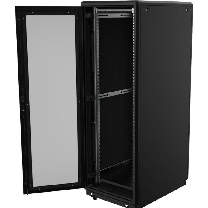 Lanview Logon RDLAK36U751BL Armario Rack 19" 36U Insonorizado 750x1000mm Negro con Puerta de Cristal 8mm, 9 Ventiladores, PDU y Estante