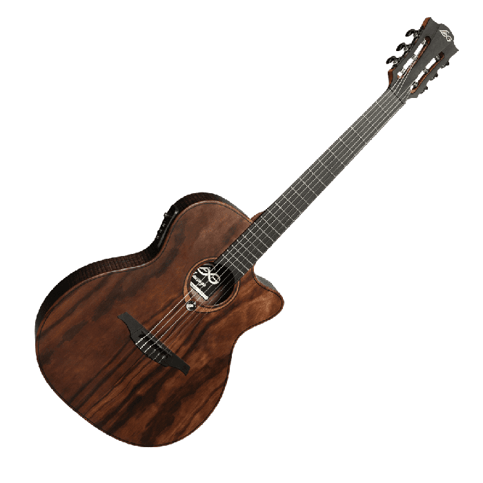 LAG Guitarra Acústica Nylon Auditorium Slim Cutway A/E Natural Satinado Brankowood/Eucalipto Electroacústica Stage-LAG 4