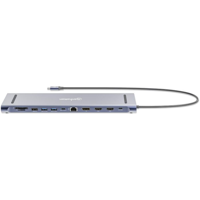 MANHATTAN Dockingstation 12-in-1 4K 1xHDMI 2xDP 3xUSB-A 2