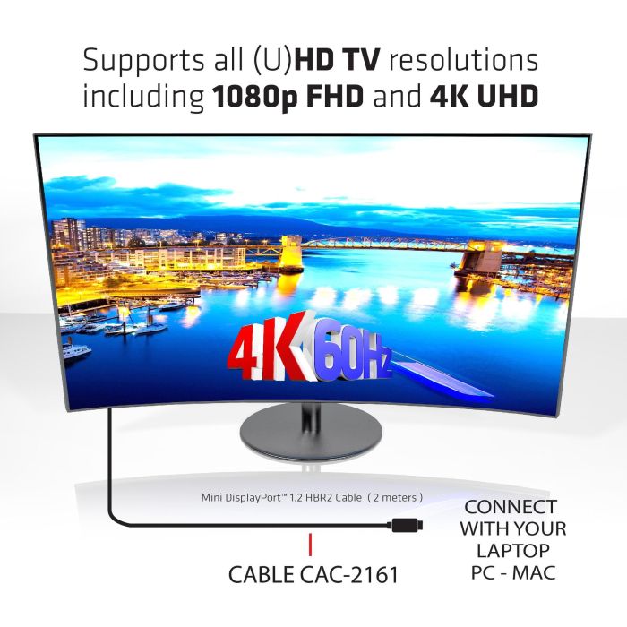 Club3D 1.2 HBR2 21.6Gb/s Cable Mini DisplayPort a Mini DisplayPort 2m 4K60Hz Macho/Macho, Negro 7 Club3D 1.2 HBR2 21.6Gb/s Cable Mini DisplayPort a Mini DisplayPort 2m 4K60Hz Macho/Macho, Negro 7