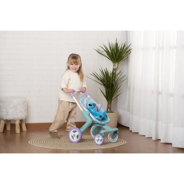Smoby Silla de Paseo Infantil Stitch con Peluche, 49x38x53 cm, Edad Mínima 3 Años 2