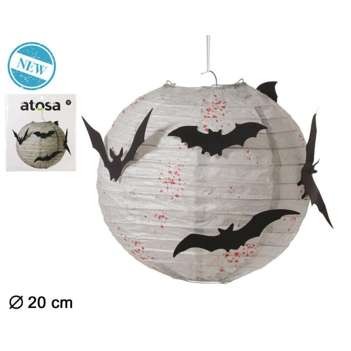 Farolillo De Papel Colgante 20 cm Diámetro Murciélagos Decoración Halloween